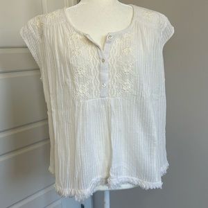 Women’s One size World Market blouse. White embroidered flowy gauze